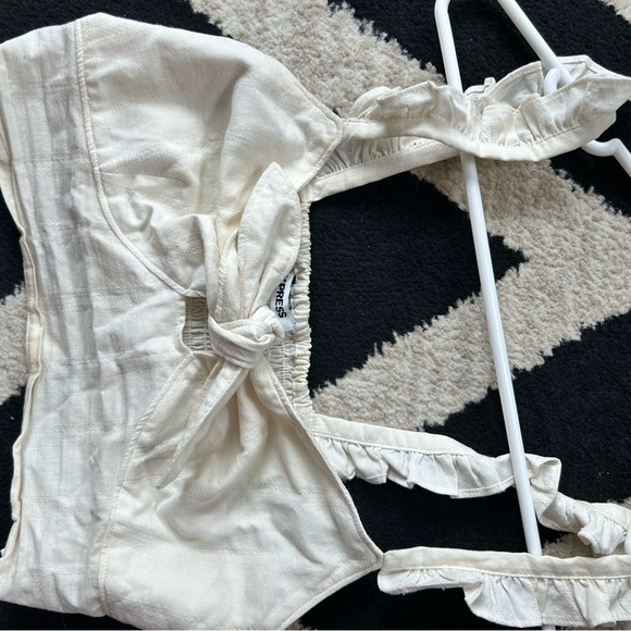 Express White Ruffle Strap Tank Top - Picture 3 of 3